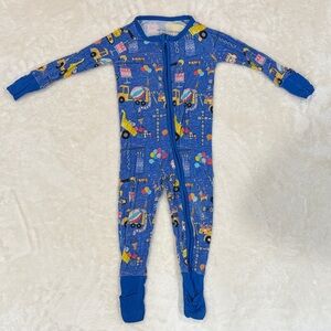Little Sleepies Blue Construction Kids Footie